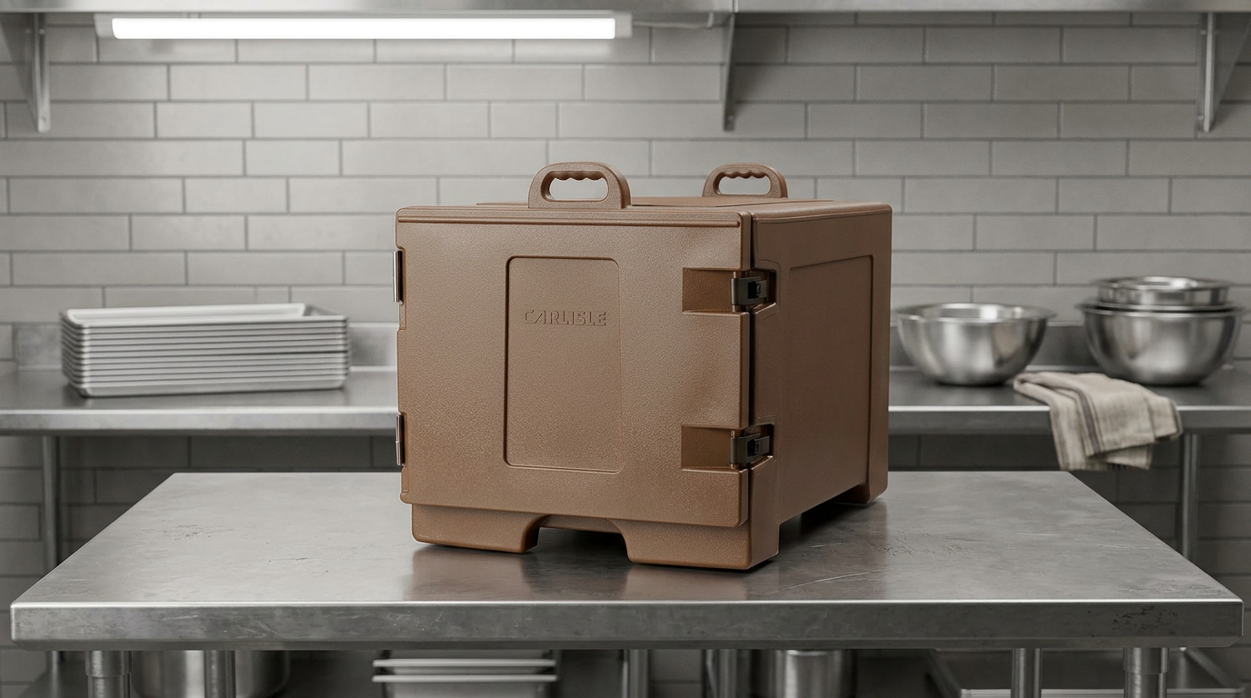 Carlisle Cateraide insulated carrier with molded handles and latched door