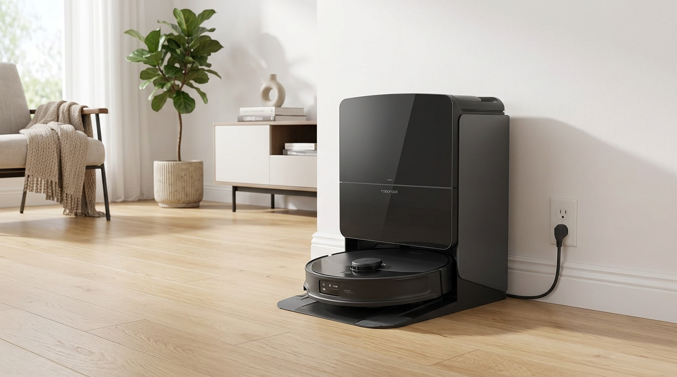 Roborock Saros 10R robot vacuum and dock
