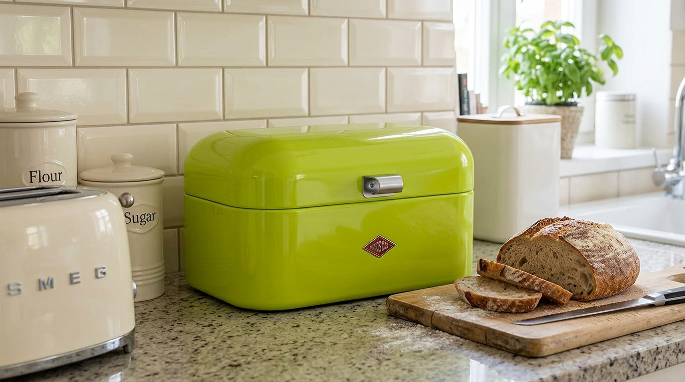 Wesco Single Grandy in a kitchen with bread and breakfast items nearby
